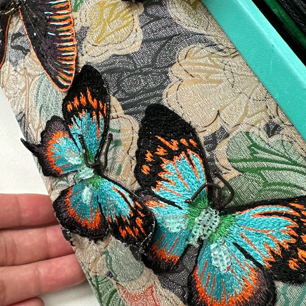 Bottega Veneta Black and Teal Butterfly Shoulder Bag - Picture 14 of 16